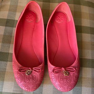 Tory Burch Stitched Pink Flats